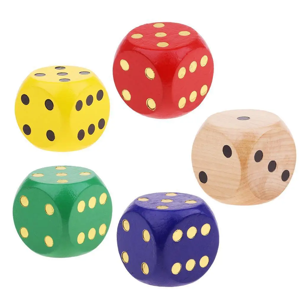 Wooden D6 Six Sided Dice Role Playing for DND RPG Board Game Casino Supplies