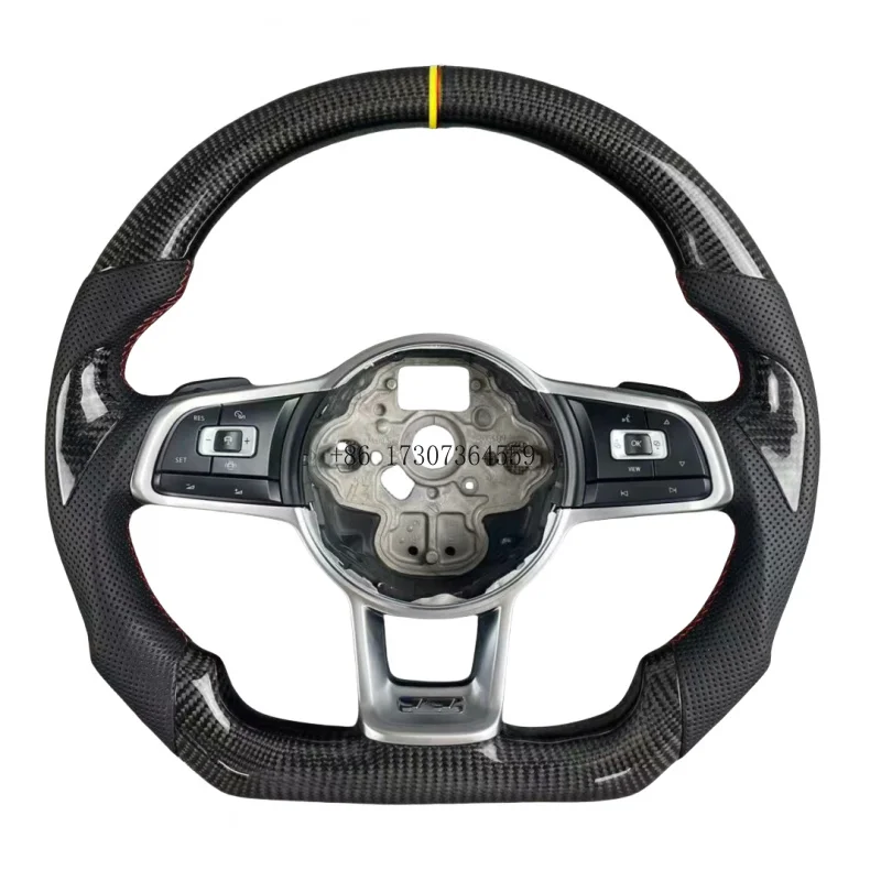 

Half Leather Carbon Fiber Steering Wheel for VW Volkswagen Golf R 5 6 7 MK5 MK6 MK7 Gti Passat CC Custom Steering Wheel