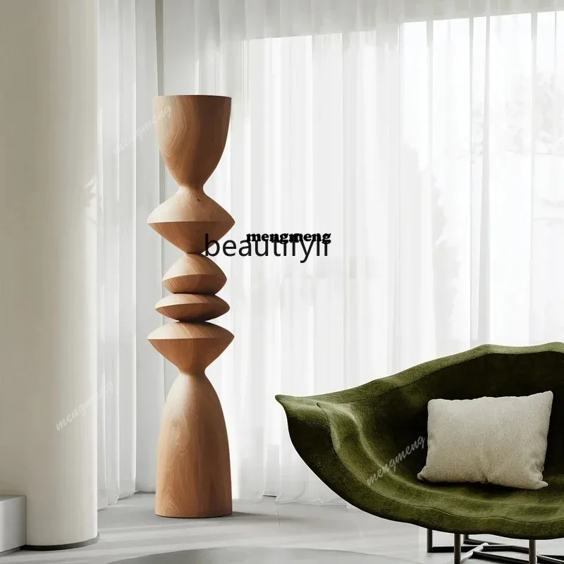 

Entrance abstract wood carving floor-to-ceiling ornaments hotel corridor aisle decorative large art sculptureX