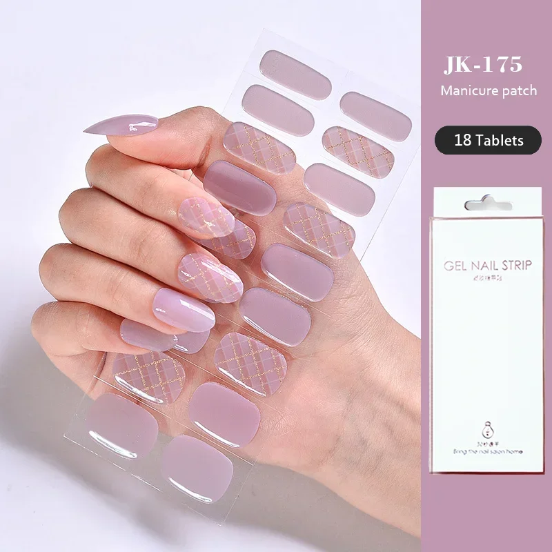 18 Plus 6 Tips Diamond UV 3D Light Therapy Ice Transparent  Semi-cured Gel  Nail Sticker Polish Nail Art Patches  UV Lamp Need