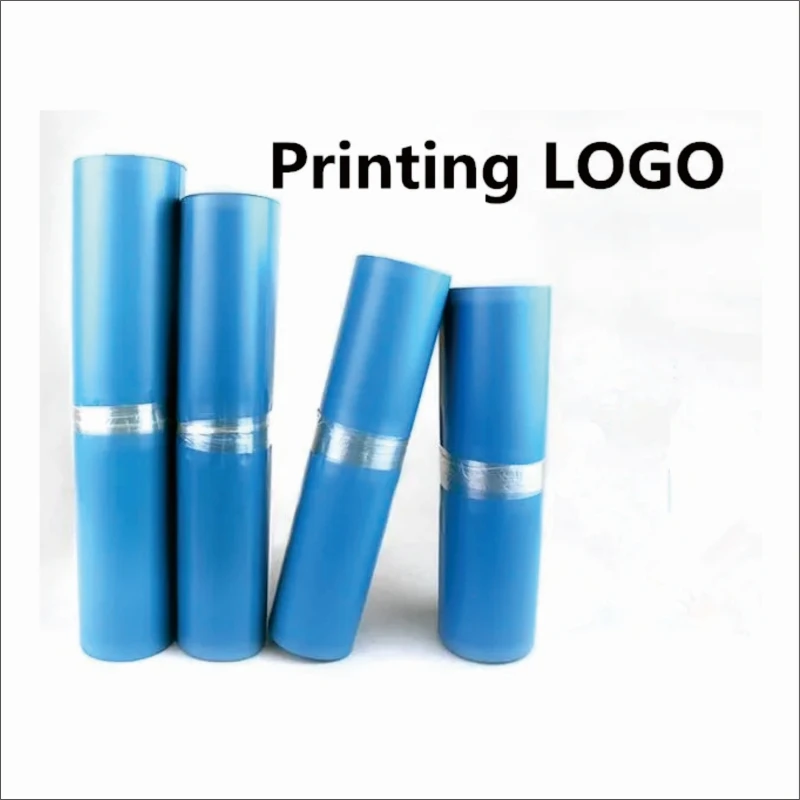 

500PCS Printing LOGO Poly Mailer Mailing Bag Envelope Blue Express Courier Bag Storage Packaging Bag