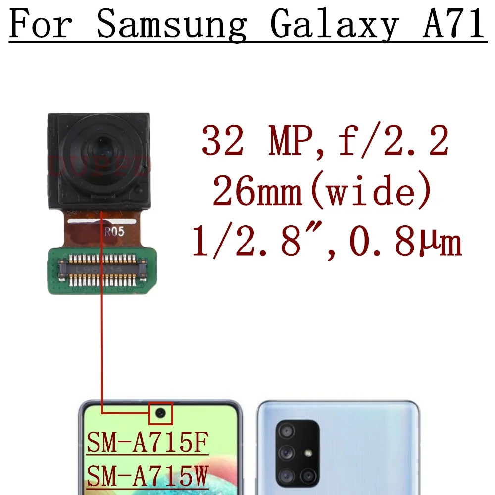 Back Main Front Facing Camera For Samsung A71 A715F A715U A715W Ultrawide Macro Depth Rear Camera Module Flex Cable