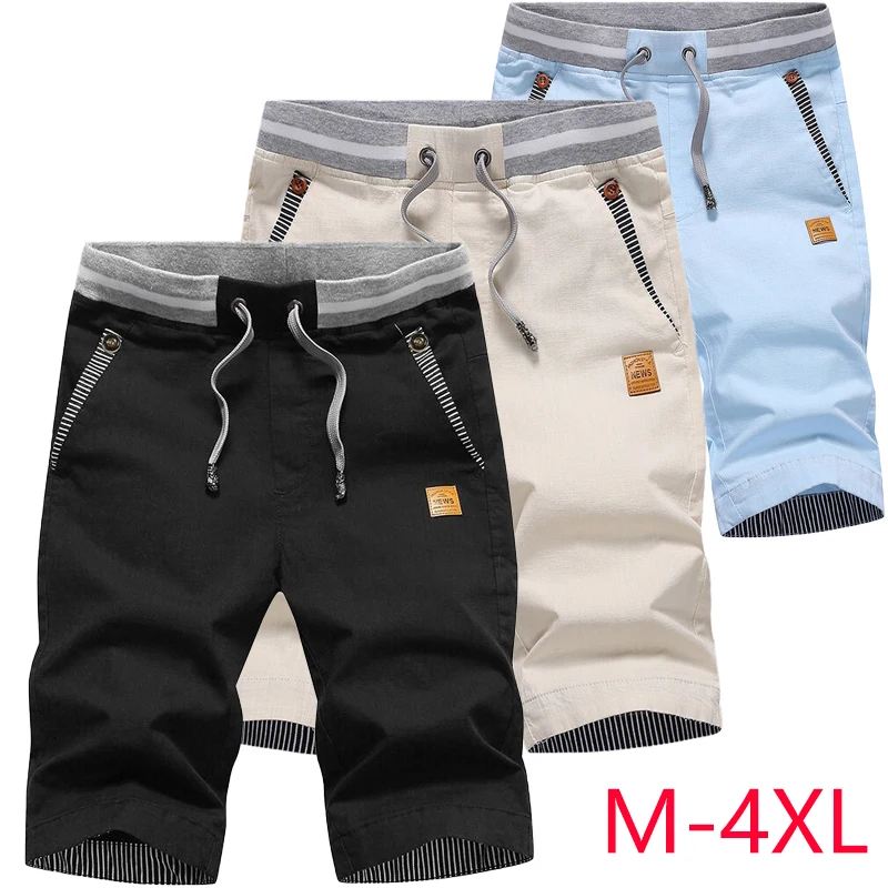 Men Embroidered Pockets Shorts Loose Straight Pants Casual Drawstring Solid Runing Sports Summer Color Men's Casual Shorts