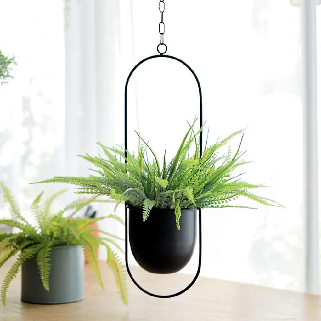 Hanging Flower Pot Flowers Basket Metal Plain Plant Hanger Outdoor