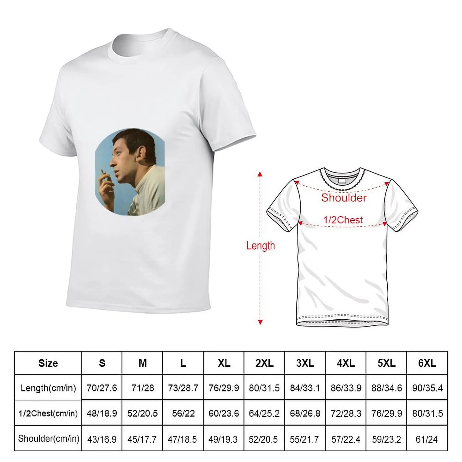 Serge Gainsbourg T-Shirt funny gifts man clothes plain t shirts men