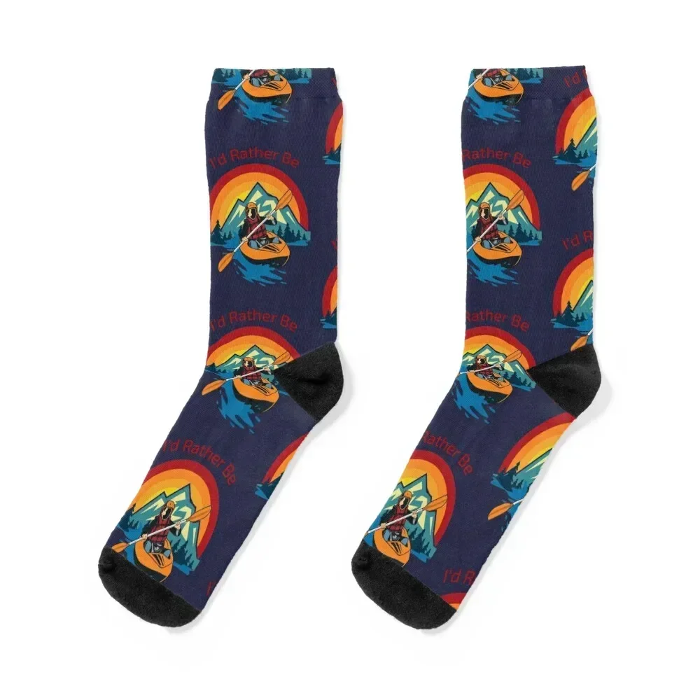 

I'd Rather Be Kayaking Socks kawaii basketball Stockings man christmass gift Men's Socks Luxury Women's