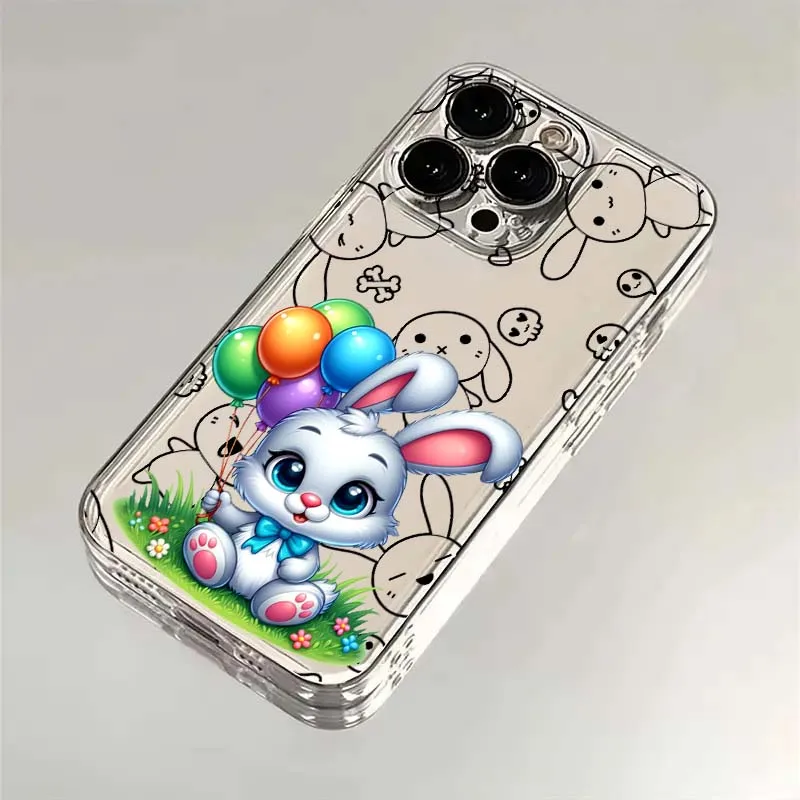 Cartoon Cute Animals For Apple iPhone 17 16e 16 15 14 13 12 11 Pro Max Plus Mini TPU Soft Transparent Phone Case