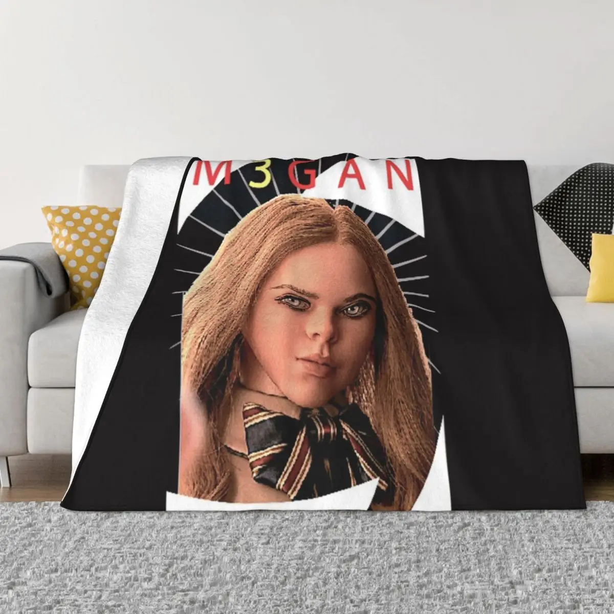 

M3GAN MEGAN MOVIE DOLL Throw Blanket throw blanket for sofa warm winter blanket
