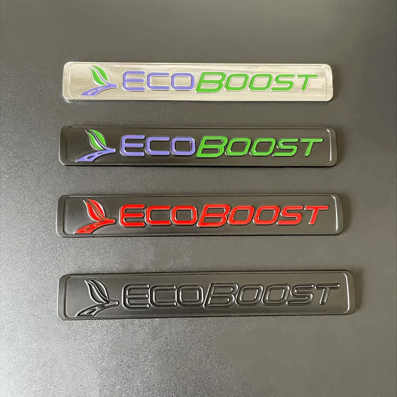 3D Metal EcoBoost Logo Car Fender Emblem Trunk Badge For Ford Fiesta Focus Mustang 2 3 Fusion Mondeo EcoBoost Sticker Accessorie