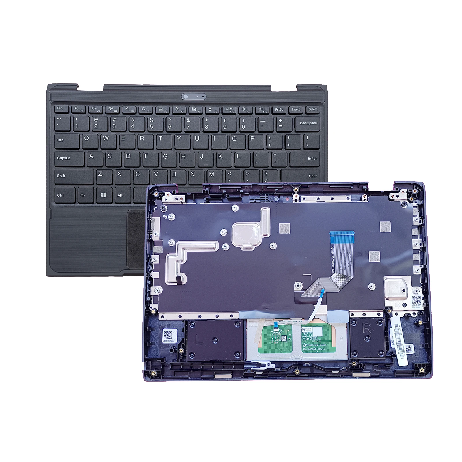 Laptop Upper Case com Teclado Touchpad e Camera Hole, Palmrest para Lenovo Windows 300E 2nd, azul escuro, 5CB0T45087, Novo