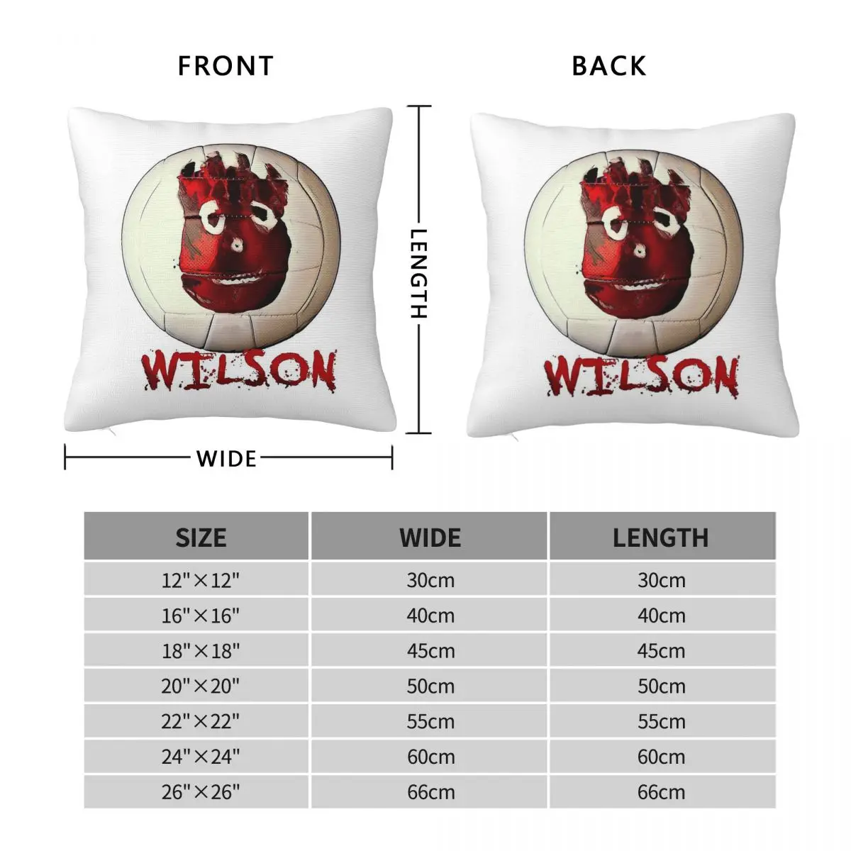 Cast Away Wilson Volleyball Pillowcase Polyester Linen Velvet Printed Zip Decor Throw Pillow Case Room Cushion Cover Wholesale