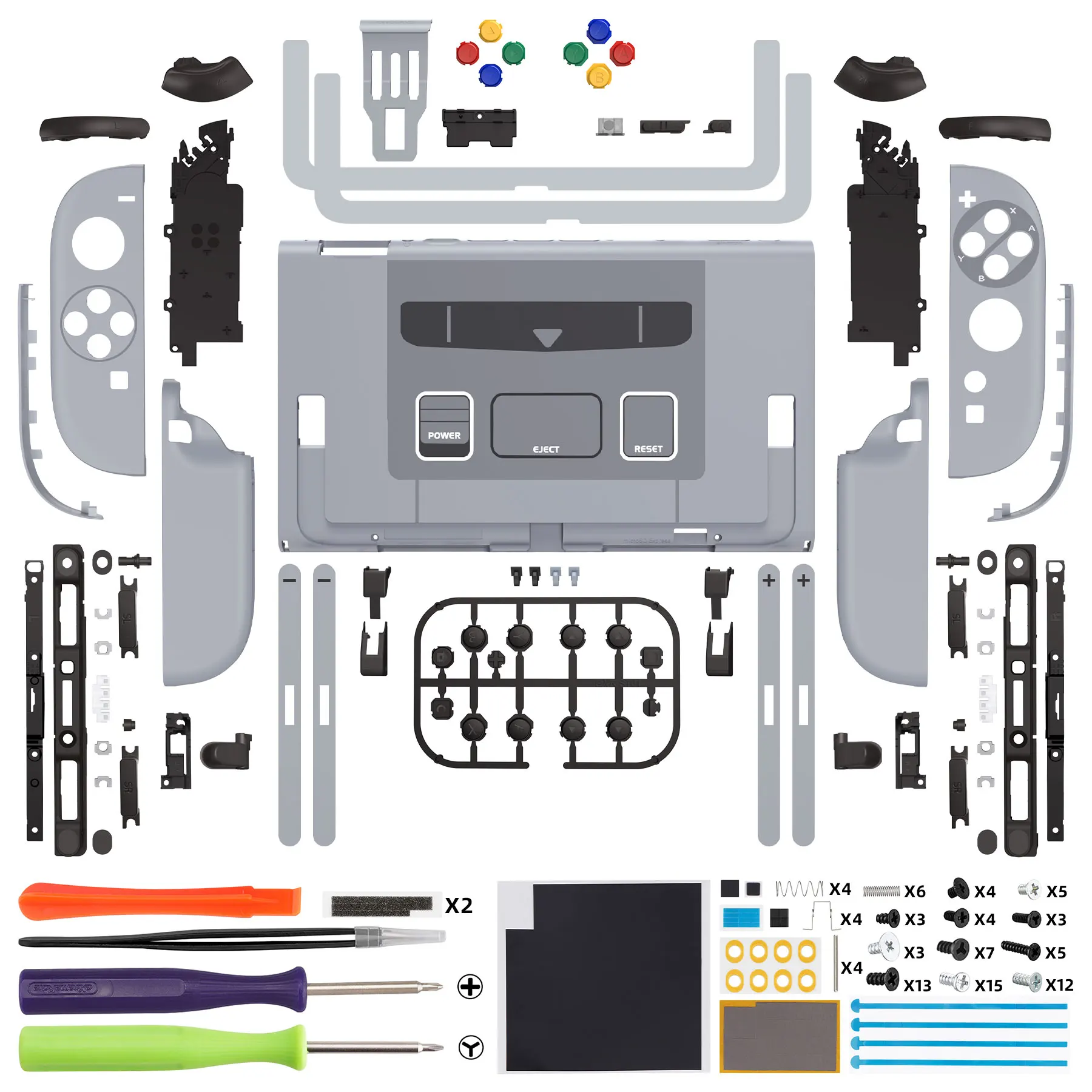 eXtremeRate for Nintendo Switch 2 for Joycon 2  Full Set Housing w/Buttons SFC SNES Classic EU Style