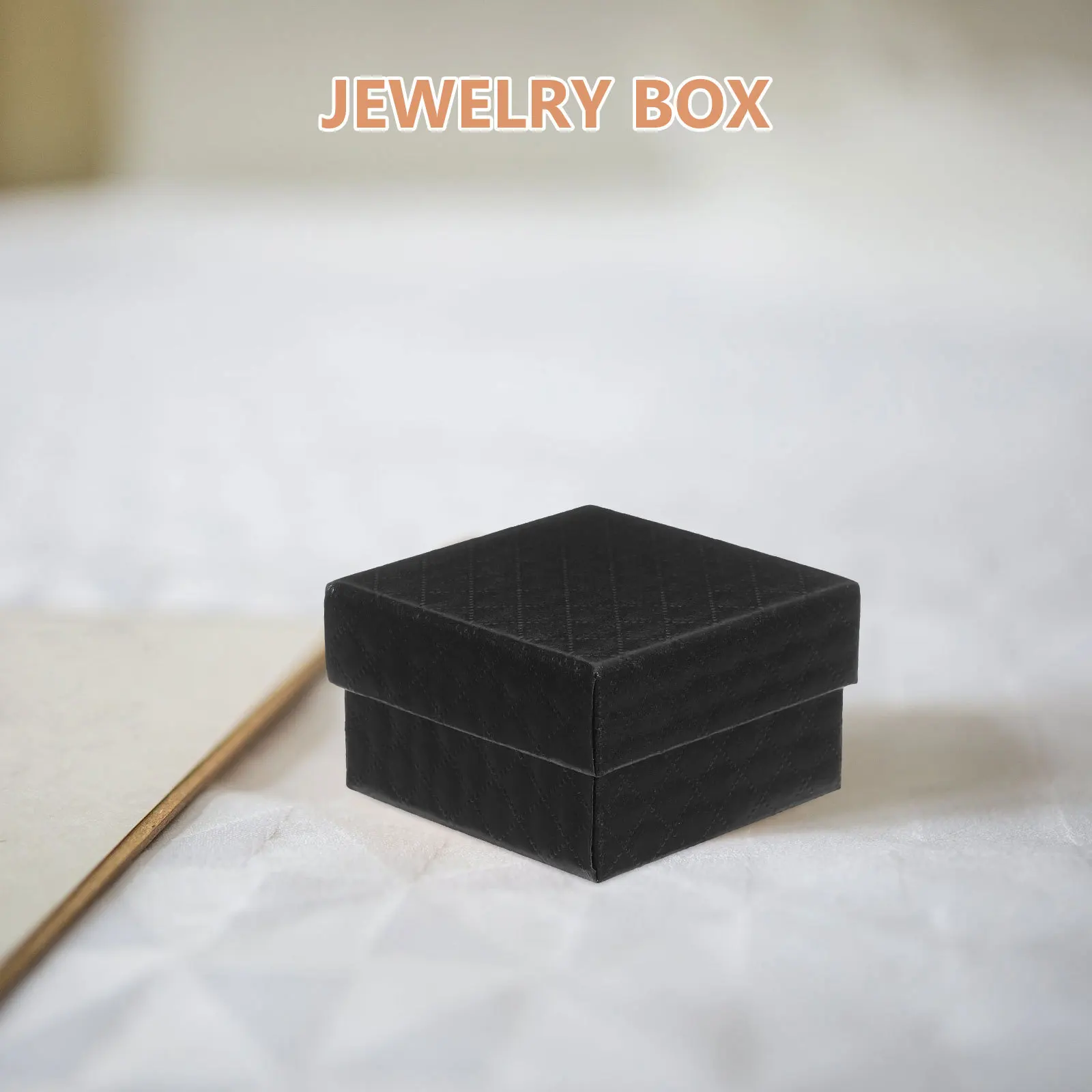 24 قطعة صناديق المجوهرات نمط الماس الورق المقوى الأسود صندوق هدايا صغير لخاتم القرط قلادة سوار التعبئة والتغليف رغوة دائمة #1
