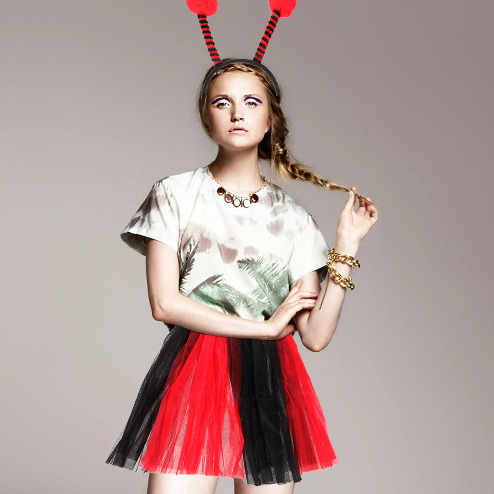 

Ladybug Set Antenna Headband Outfit Accessories Party Carnival Cosplay Costume Cute Charm Comfortable Play Dance Props Decor