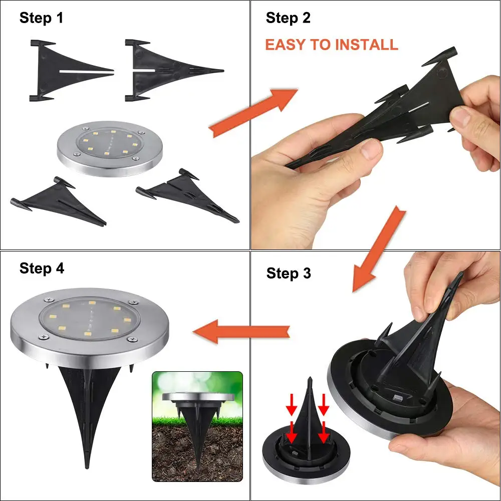 Imagem -06 - Outdoor Impermeável Solar Ground Lights Iluminação de Paisagem para Gramado Pátio Passarela Jardim 216 Pack Led