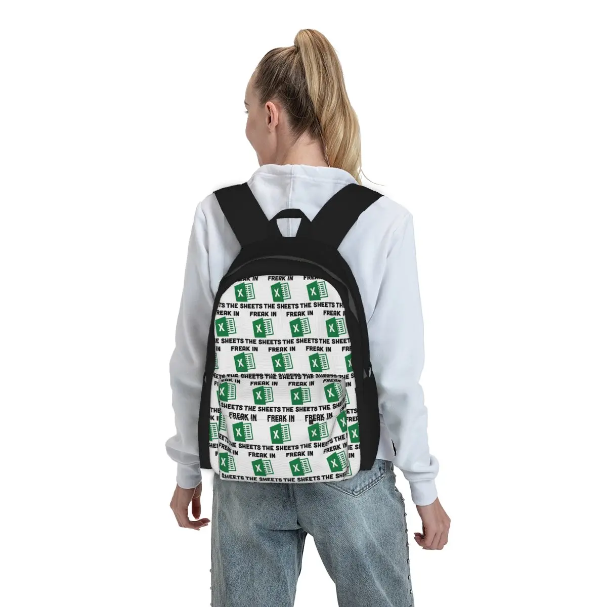 

Freak In The Sheets Funny Spreadsheet Excel Backpack Boys Girls BookBag Children School Bag Laptop Shoulder Bags for Men Women