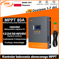 PowMr 80A MPPT Solar Charge Controller 12V 24V 36V 48V Lithium Solar Battery 160V Panel Intelligent Regulator Temperature Probe