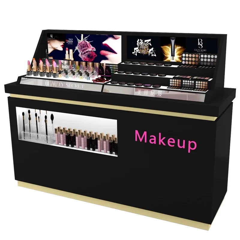 

Custom. makeup display shelf beauty expo showcase products cardboard floor cosmetic display stand perfume display bottles