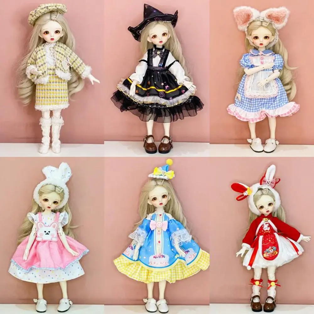 Casual Wears Doll Elegant Dresses with Headband 10 Styles Party Clothes Doll Princess Skirt