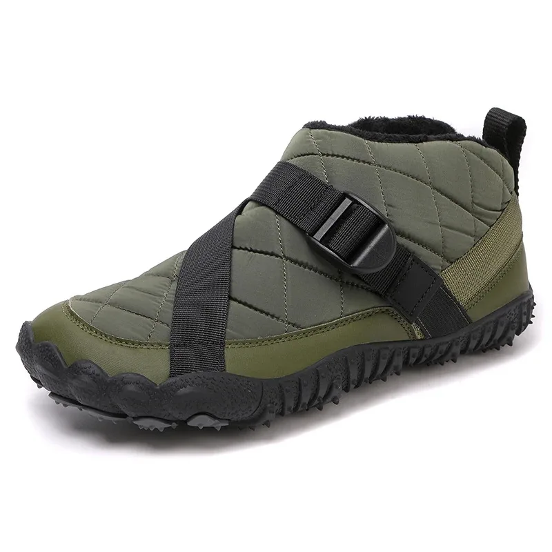 

New fashionable fleece warm men's snow boots, outdoor hiking boots and cotton shoes for men women in winter men's boots