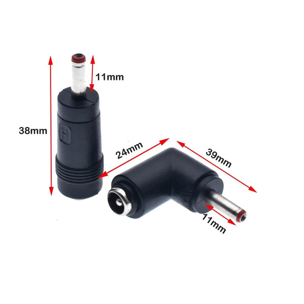 10pcs Female 5.5mm x 2.1mm to Male 3.5mm x 1.35mm DC Power Converter Plug Jack Adapter Barrel Plug Connector for Wall Chargers