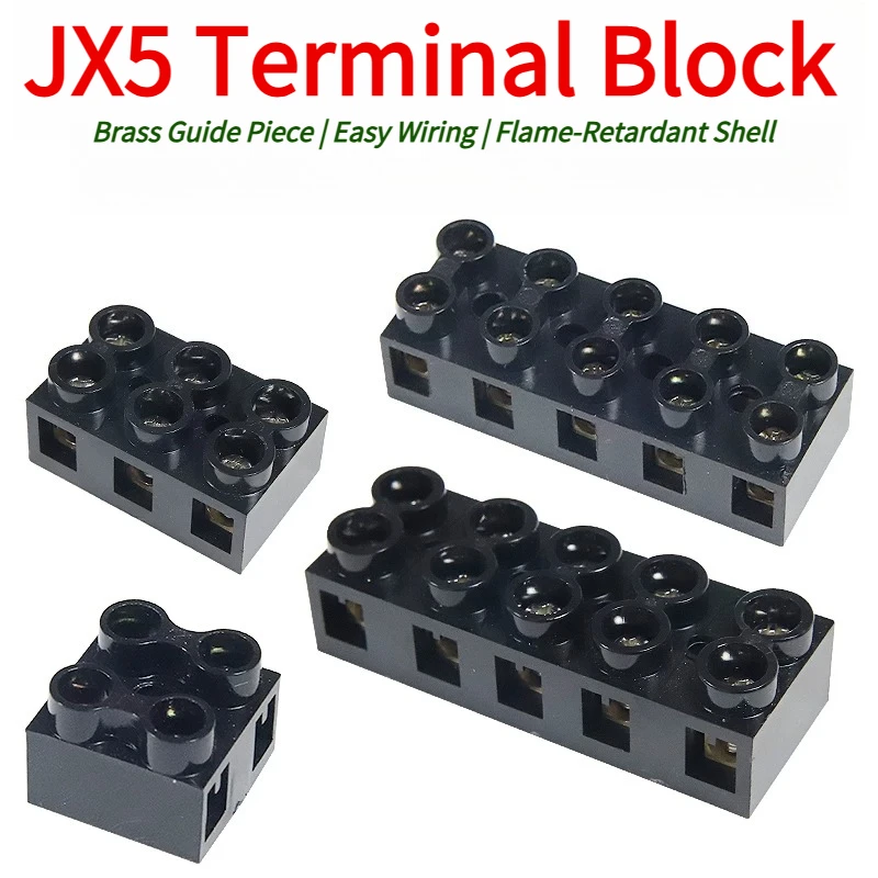 JX5-1002 X5 Copper Terminal Post, 10/20/60A High Current Terminal Block, 2/3/5/10 Position Wire Connection Connector