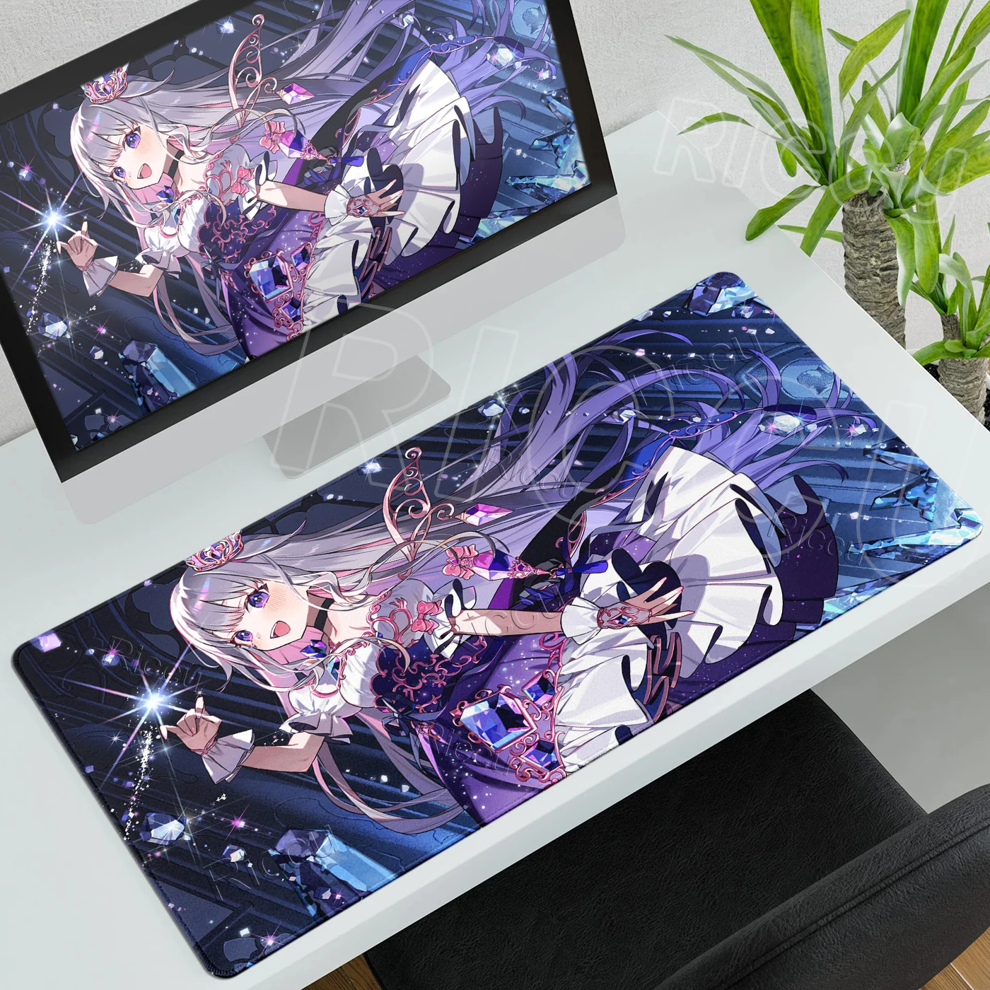 Anime Gamer Hololive Mousepad Koseki Bijou Cute Girl Desk Mat Office PC Accessories Carpet XXL Company Rug Anti-slip Rubber Base
