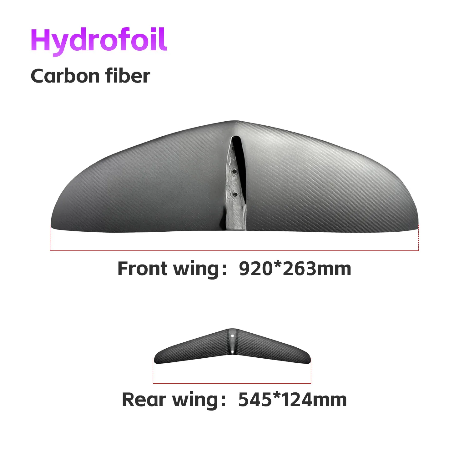 Hydrofoil Surf E Foil Board Large Wing Foil With Aluminum Mast Water Sports Full 3K Carbon Fiber 1850 Cm² Ocean Waters Pump Foil