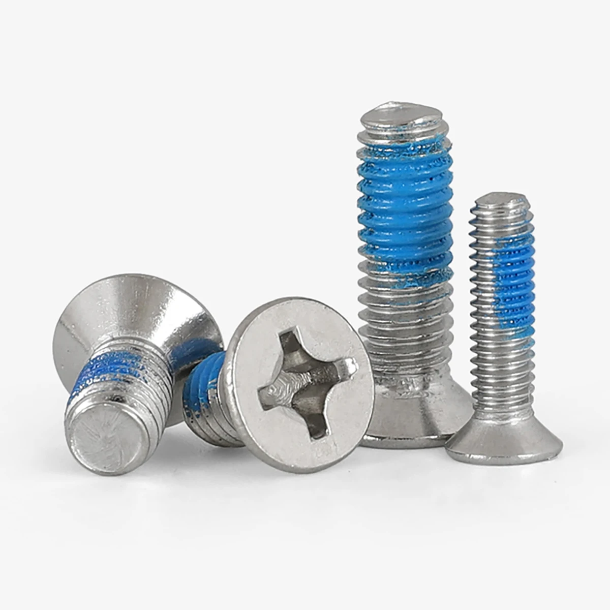 

304 Stainless Steel Dot Blue Glue Flat Head Cross Groove Anti Loosening And Anti Falling Countersunk Screw M2M2.5M3M4M5M6