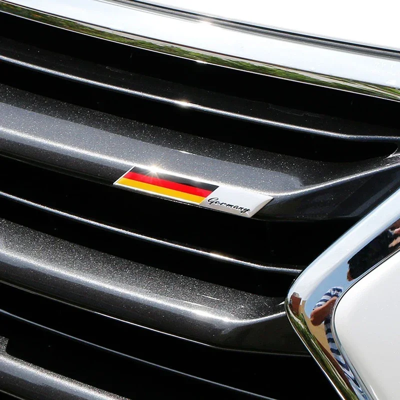 

Alloy Germany Flag Grille Car High Temperature Paint Light & Slim Car Dashboard Steering Wheel Sticker Uniform Color