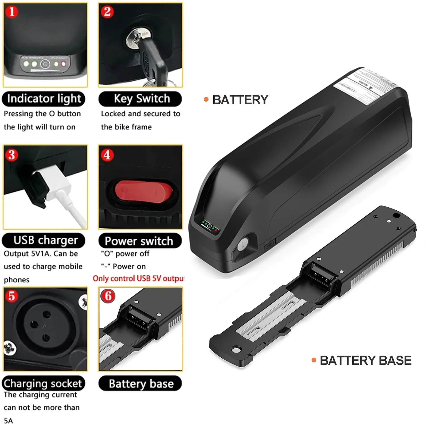 Hailong 48v 36 52v 60 72v 30 45ah Ebike Akku 20ah 25 35ah 40ah 50AH 60Ah batería de litio Bafang Motor 750W 1000W 2000w batería view 5