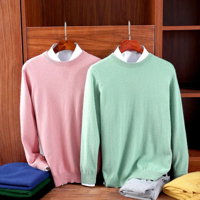 Cashmere Sweater 2023 Men Pullover Autumn Winter Warm Classic O-neck Sweaters Korean Jumper Jersey Hombre Pull Homme