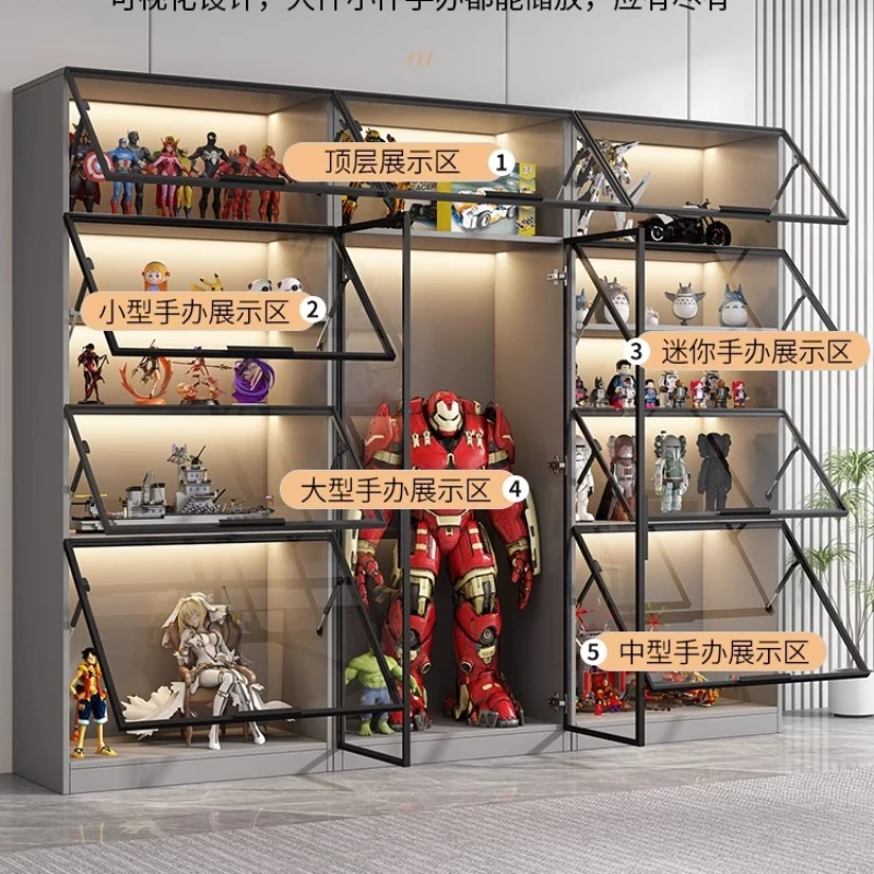 

Bookcase with glass door dustproof bookshelf figure Lego model display home living room display wine cabinet transparent