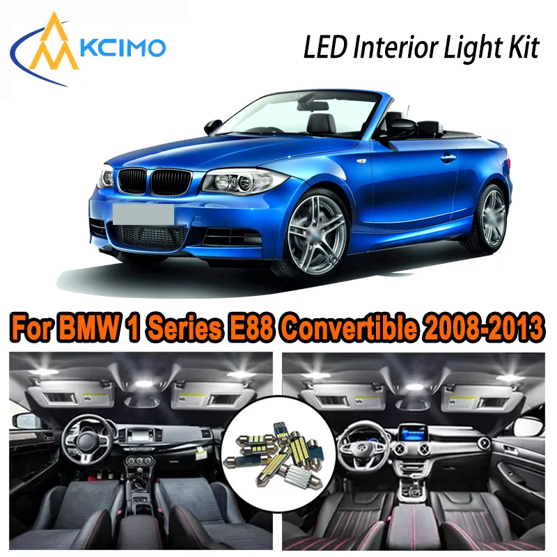 

High-Quality LED Interior Kit for BMW 1 Series E88 Convertible Cabriolet 2008-2013 Error-Free Dome Map Trunk Automotive Lamps