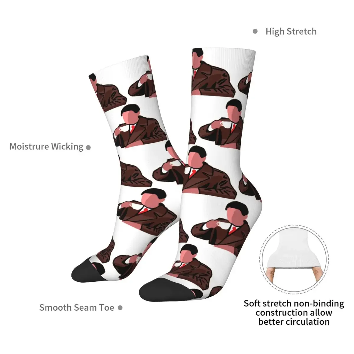 Twin Peaks Agent Dale Cooper Socks Harajuku Sweat Absorbing Stockings All Season Long Socks Accessories for Man's Woman's