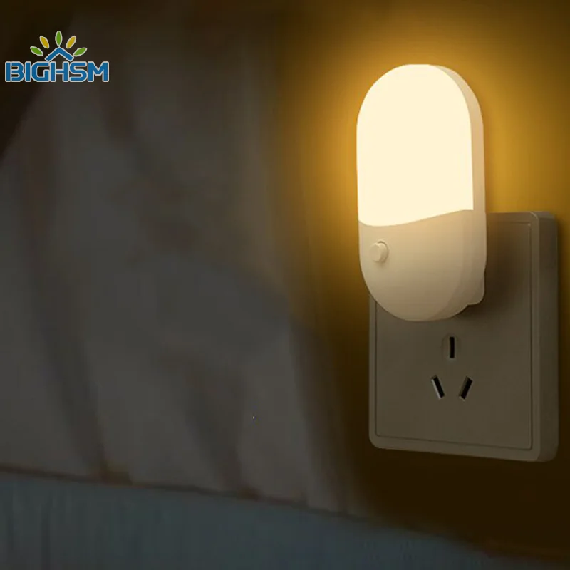 Mini Led Night Light Switch Plug-In Led Light Eye Protection Night Lamp Use For Bedside Baby Feeding Living Room