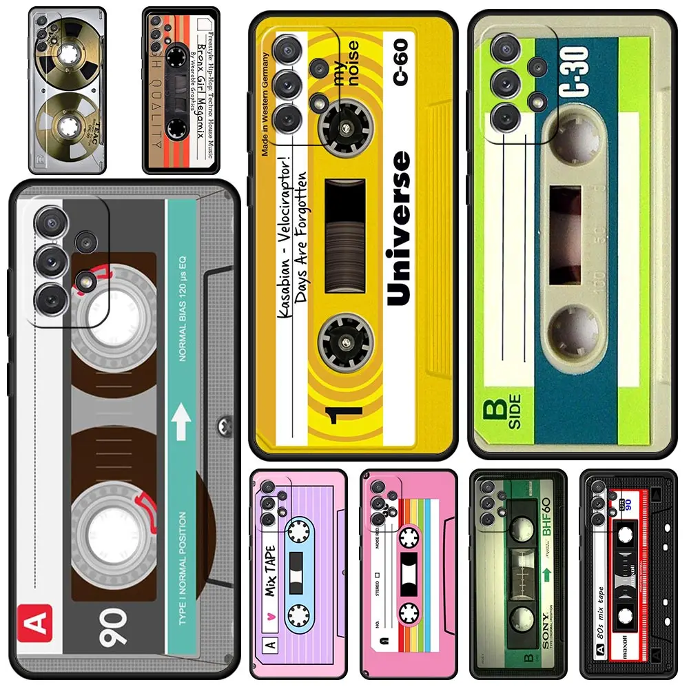 

Phone Case For Samsung Galaxy A15 A13 A51 A71 A41 A31 A21S A03S A05 A12 A32 A52 A23 A25 A33 A53 A73 5G Cover Cassette Tape