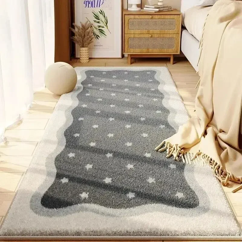 Imitation Cashmere Carpet Simple Cream Style Living Room Bedroom Soft Bedside Rugs Home Anti-slip Dirty Resistant Mats