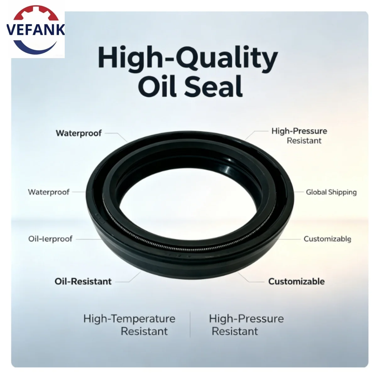 DCY 41-53-8/10.5mm, motorcycle oil seal, NBR, black, oil-resistant, high-temperature resistant, suitable for engine crankshafts.