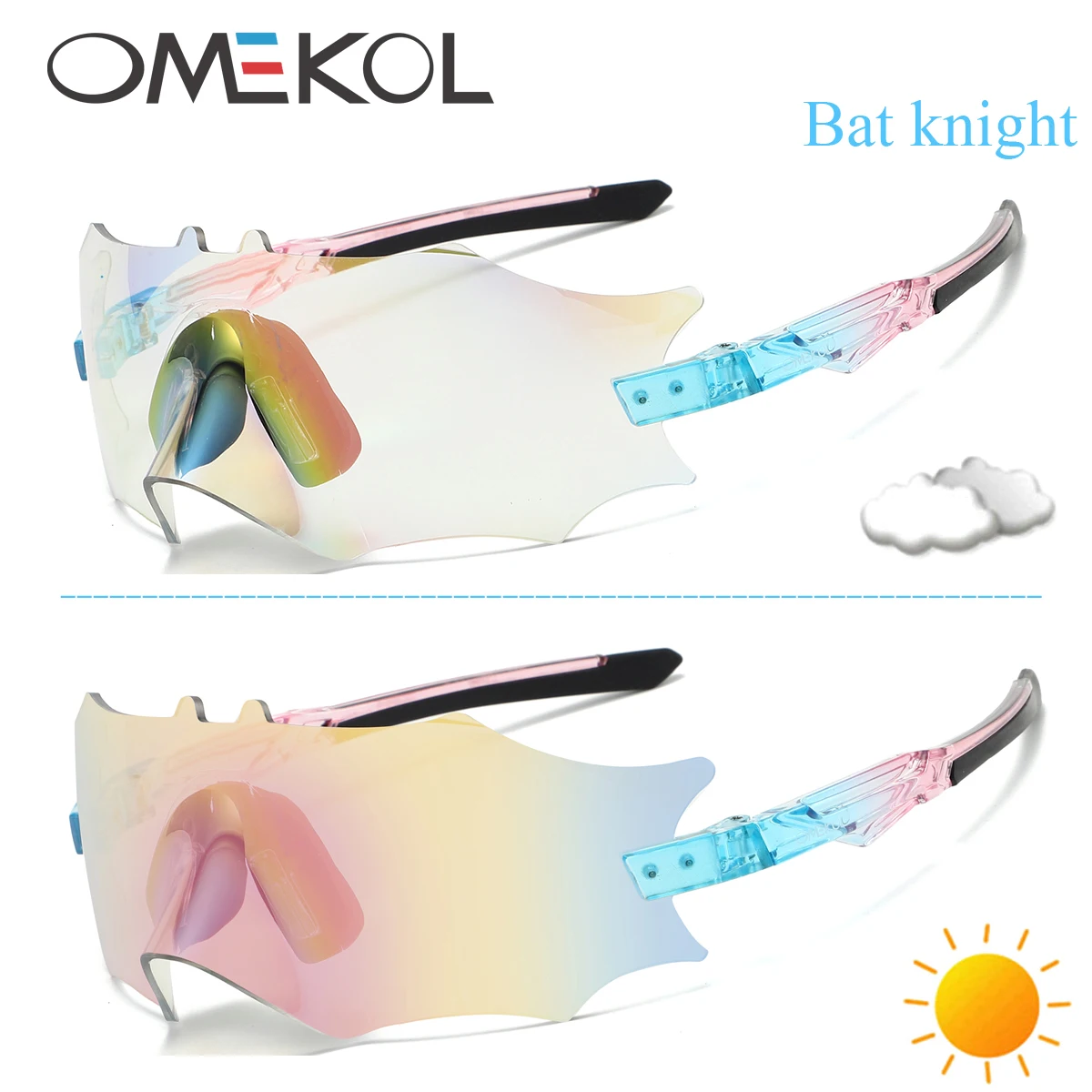 OMEKOL Men Women Photochromic Cycling Sunglasses Outdoor Sport Hiking Sun Glasses Road Bike Bicycle Eyewear Motorcycle Goggles