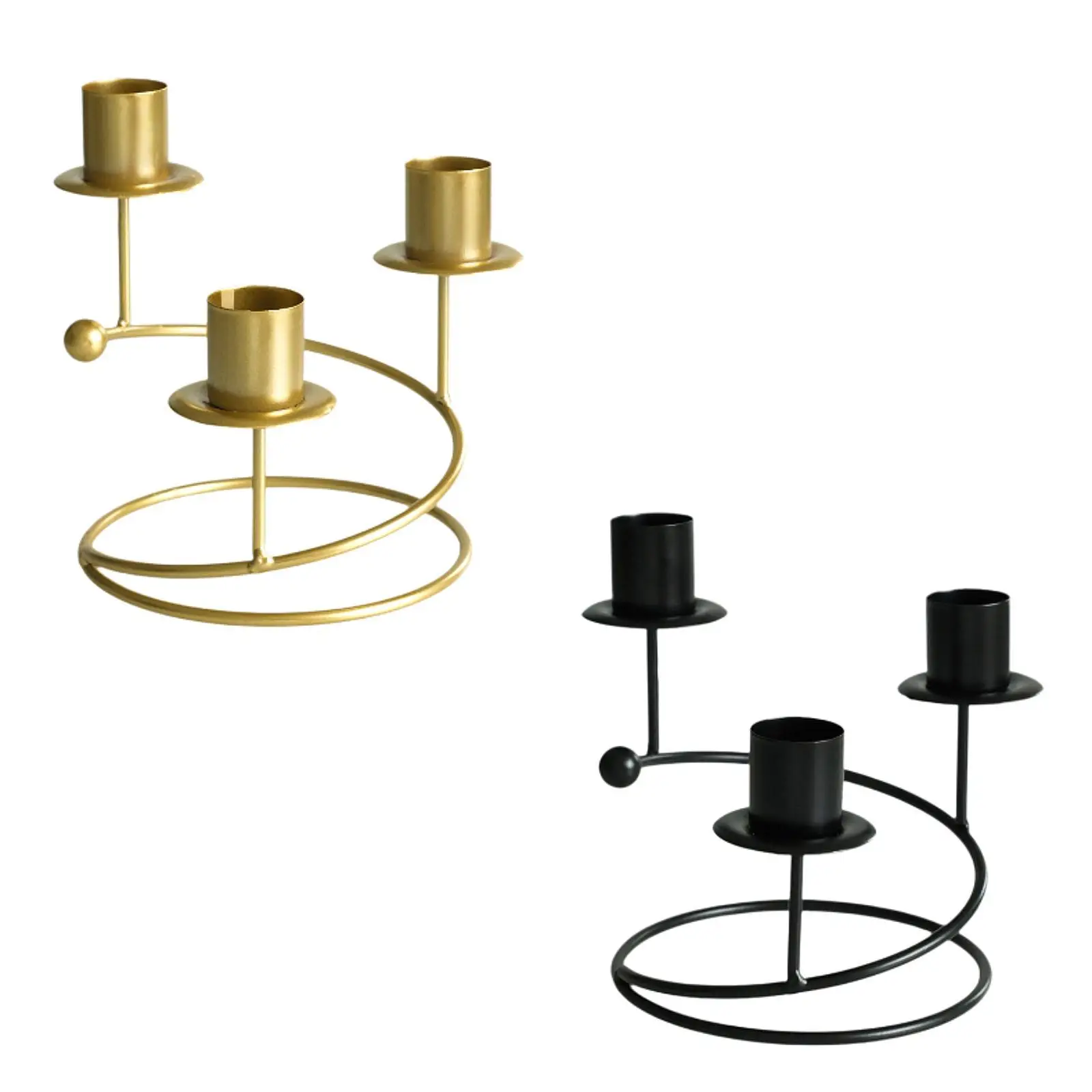 Candlestick Stand Pillar Candles Holder 3 Arms Candle Holder Tapered Candles Holder for Event