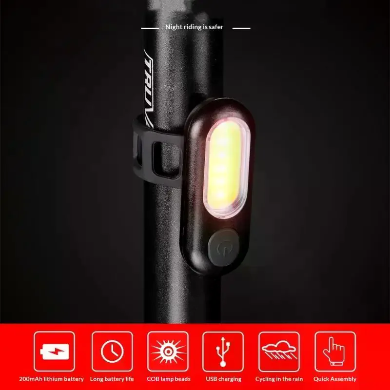 

Bicycle Rear Light 200 MAh USB Rechargeable Ultralight Cycling Light Warning Rainproof 5 Model Light Bike Accessories