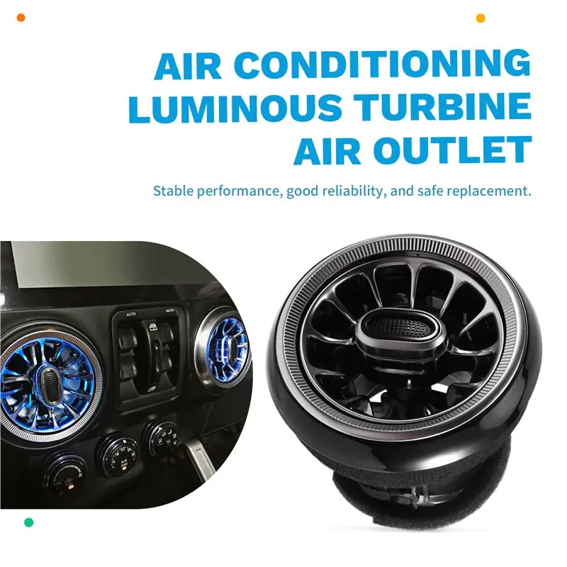 Decorative Lamp Accessory 256 Colours LED Air Vent For Jeep Wrangler JL 2018-2023 Car A/C Air Outlet Turbine Nozzle view 3