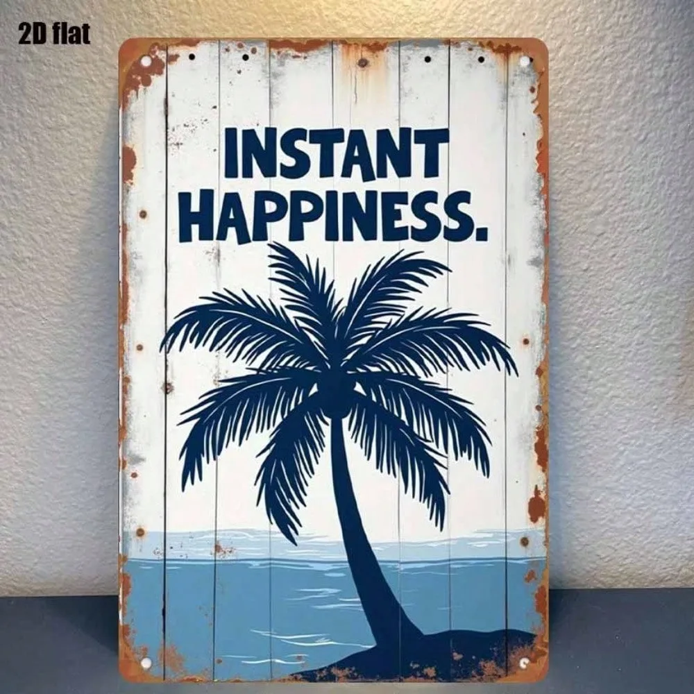 

MeraCos Tropical Beach Metal Tin Sign Wall Decor Rustic Palm Tree Iron Art For Outdoor Garden Bar Garage Coastal Bedroom