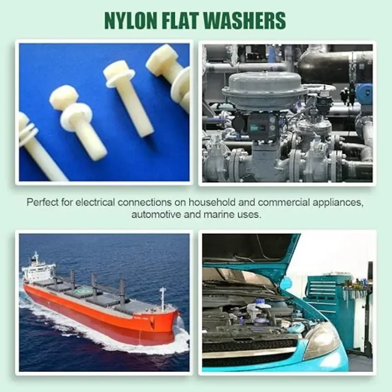 Nylon Flat Washer M2 M2.5 M3 M4 M5 M6 M8 M10 M12 M14 M16 M18 M20 Black White Plastic Sealing Hard Washers Insulation Gasket Ring