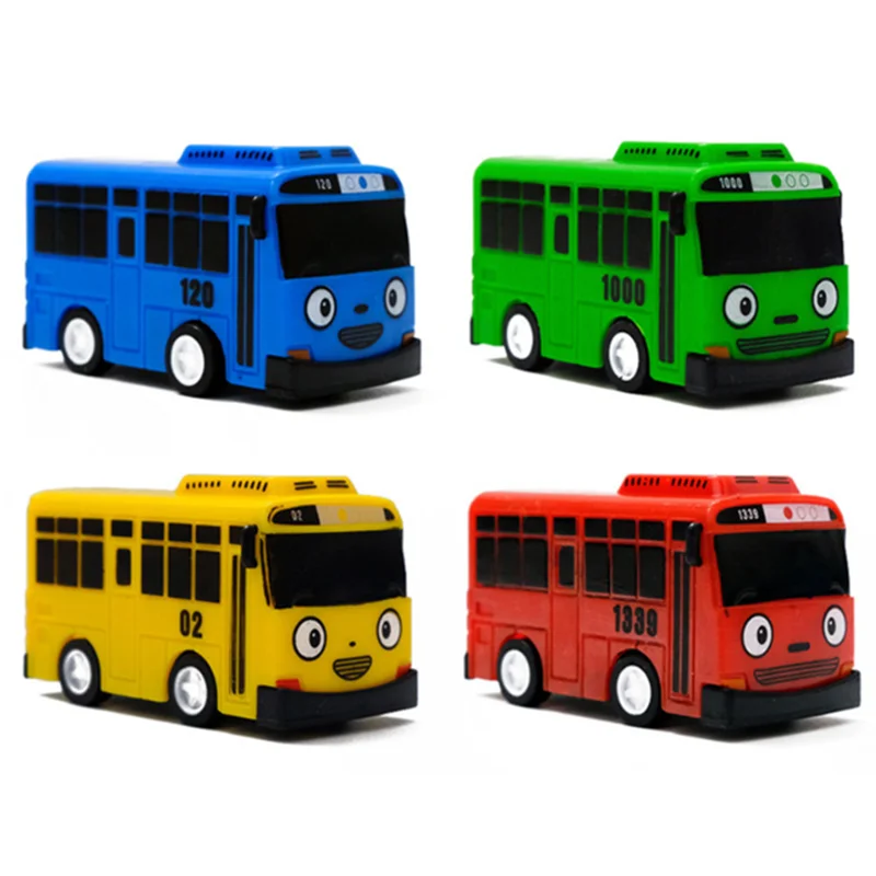 4 teile/satz bus mini auto Spielzeug die Kleine Bus Mini Kunststoff Zurückziehen Blau Rot Gelb Grün Bus Auto Modell für baby Geschenk