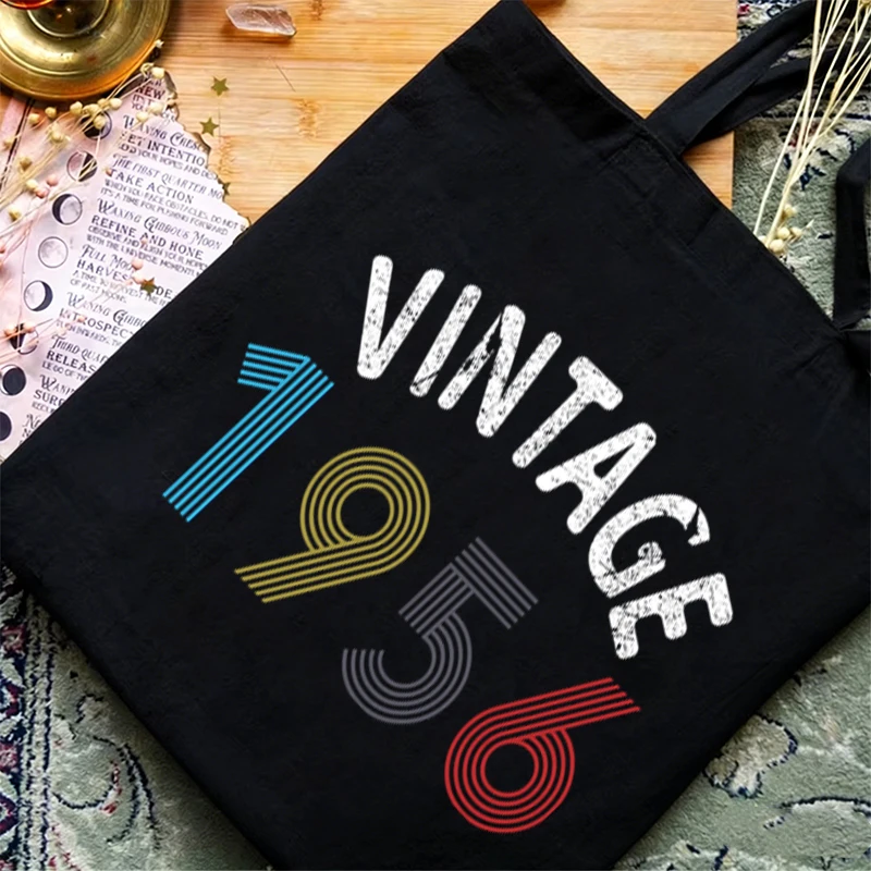 

Винтажная сумка-тоут с узором 1950-1959 годов, модная холщовая сумка в стиле ретро, подарки на день рождения 1956 года, повседневные сумки для женщин и мужчин, сумки на 70-летие