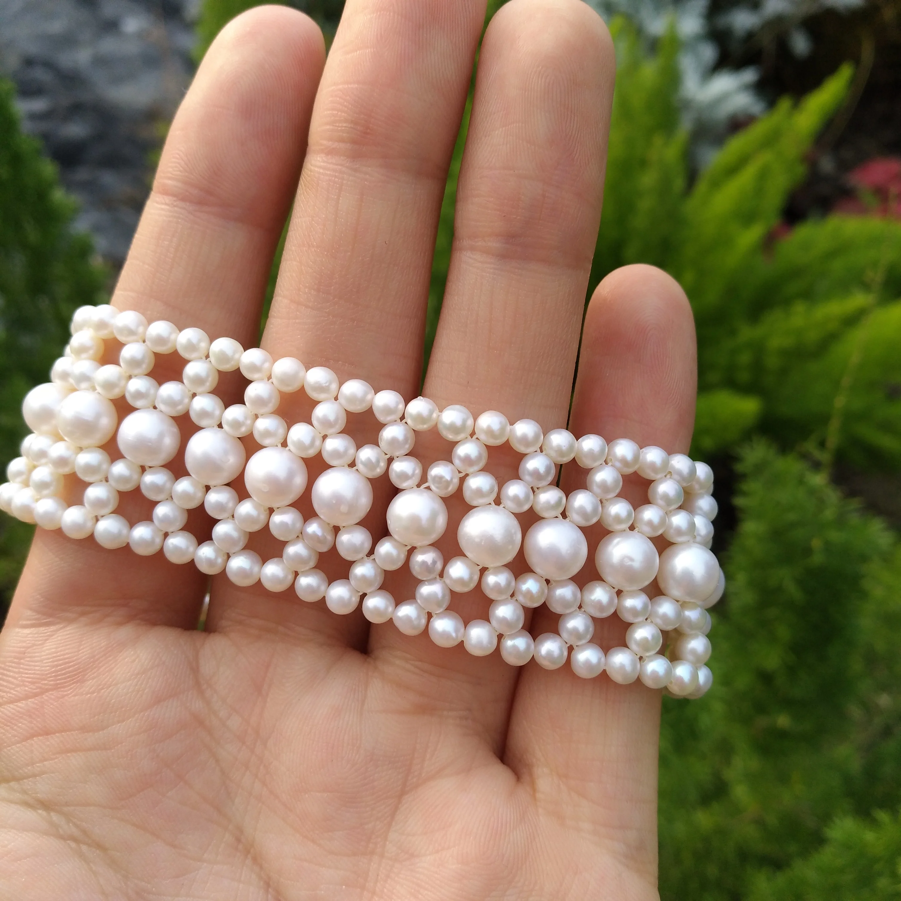 3-4mm 6-7mm real natural Pearl Bracelet Handmade Custom Lenght Jewelry Women Gift 16cm 17cm 18cm 19cm 20cm