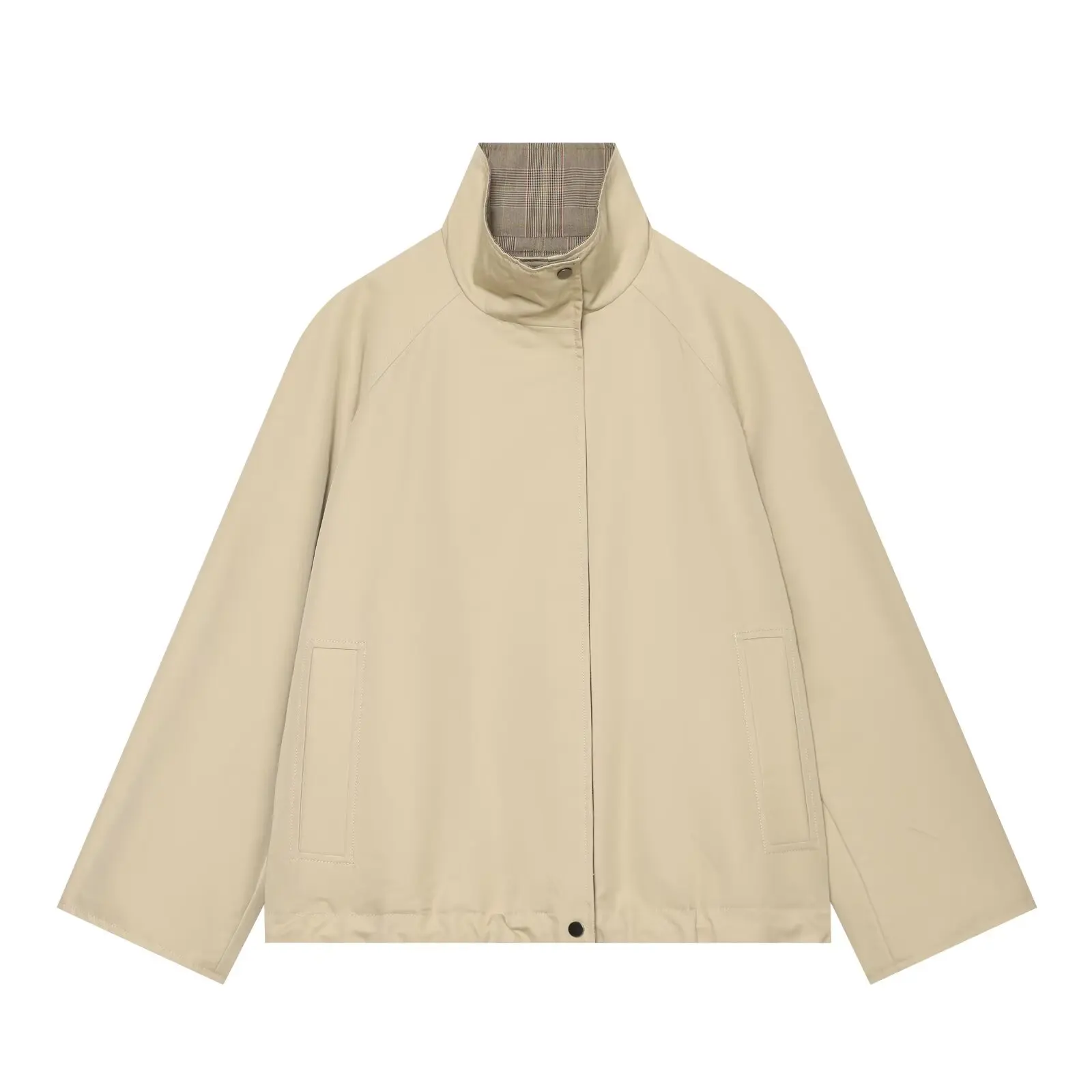 JNLEAOG Autumn New Women's Fashion Series Short Coat Reversible Windbreaker Standard Fit Polyester Ladies Short Outerwear