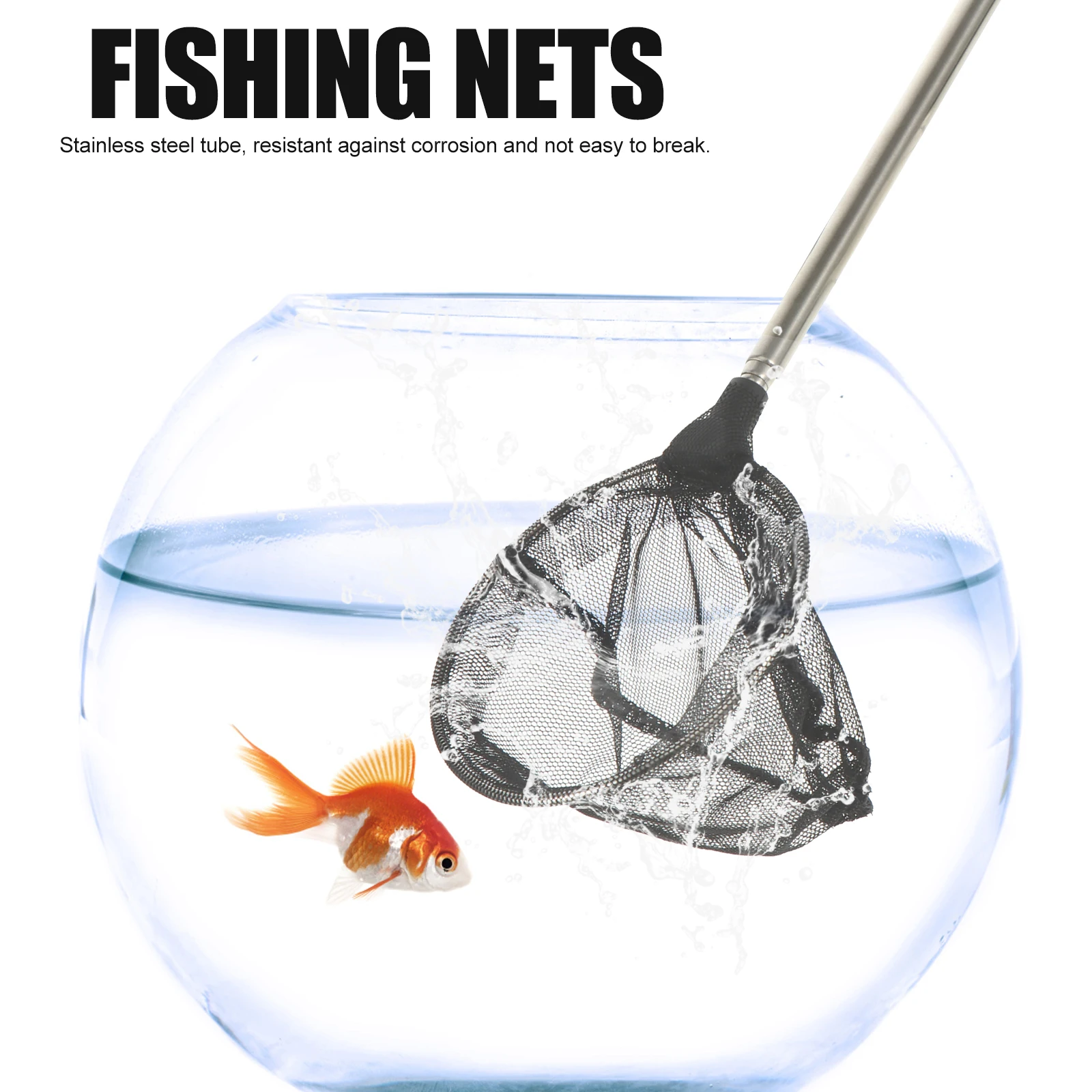 

Telescopic Fishing Net for Fish Tank Auto Foldable Strengthened Trap Catch Release Suitable for Different Depth Tanks Durable